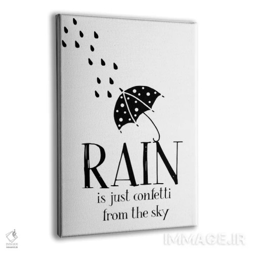 تابلو مینیمال باران فقط کاغذ رنگی از آسمان است اثر نوردیک پرینت استودیو - نمای پرسپکتیو محصول