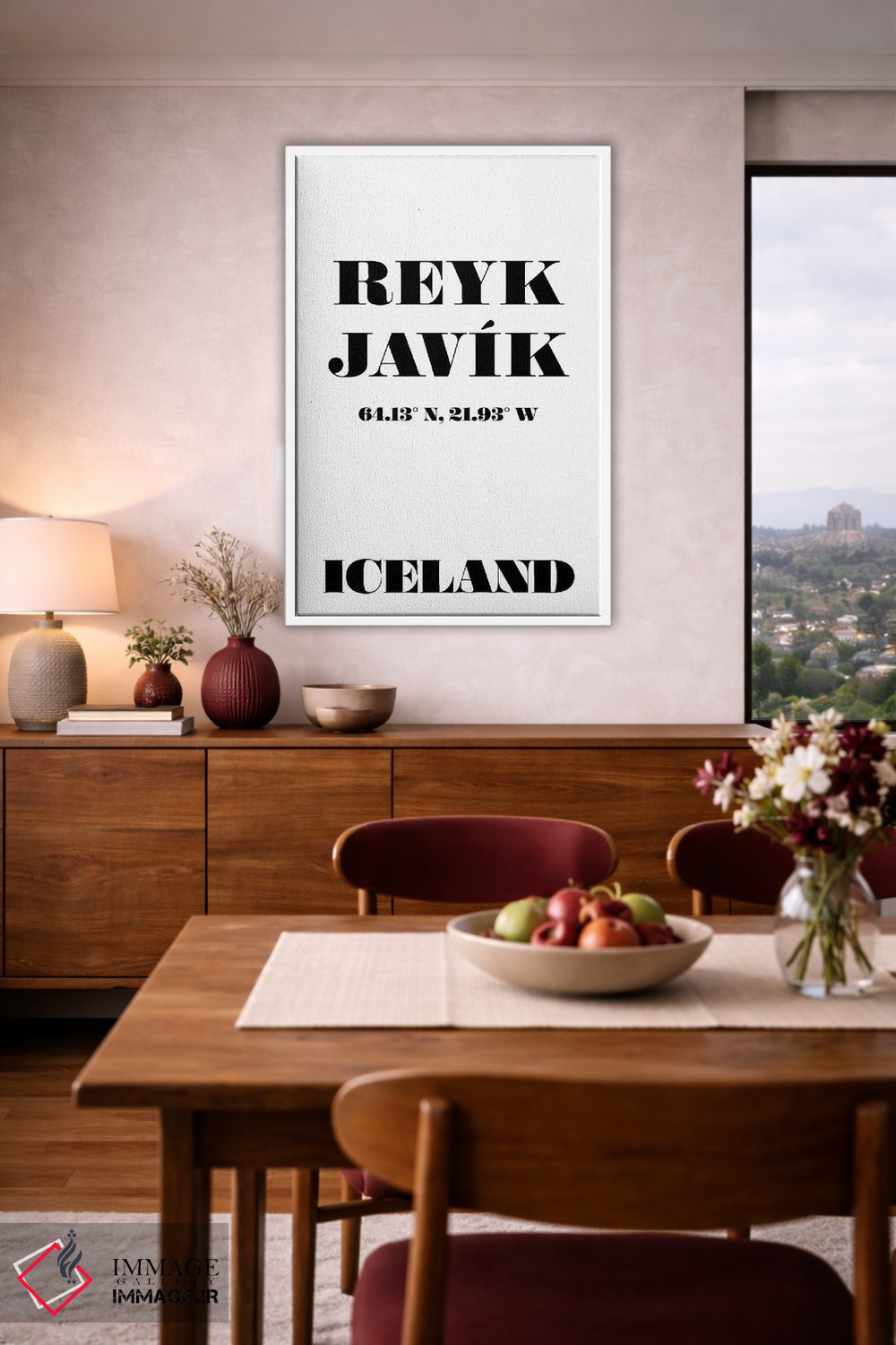 تابلو مدرن مختصات ریکیاویک ایسلند اثر نوردیک پرینت استودیو - D4W
