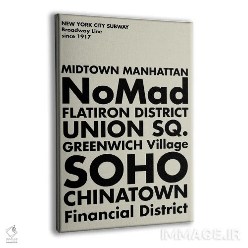 تابلو مدرنی ایستگاه های متروی نیویورک اثر نوردیک پرینت استودیو - نمای پرسپکتیو محصول