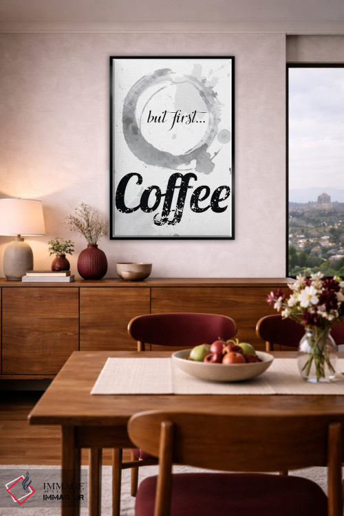 تابلو مدرن Coffee,اما اول قهوه اثر نوردیک پرینت استودیو - D4B