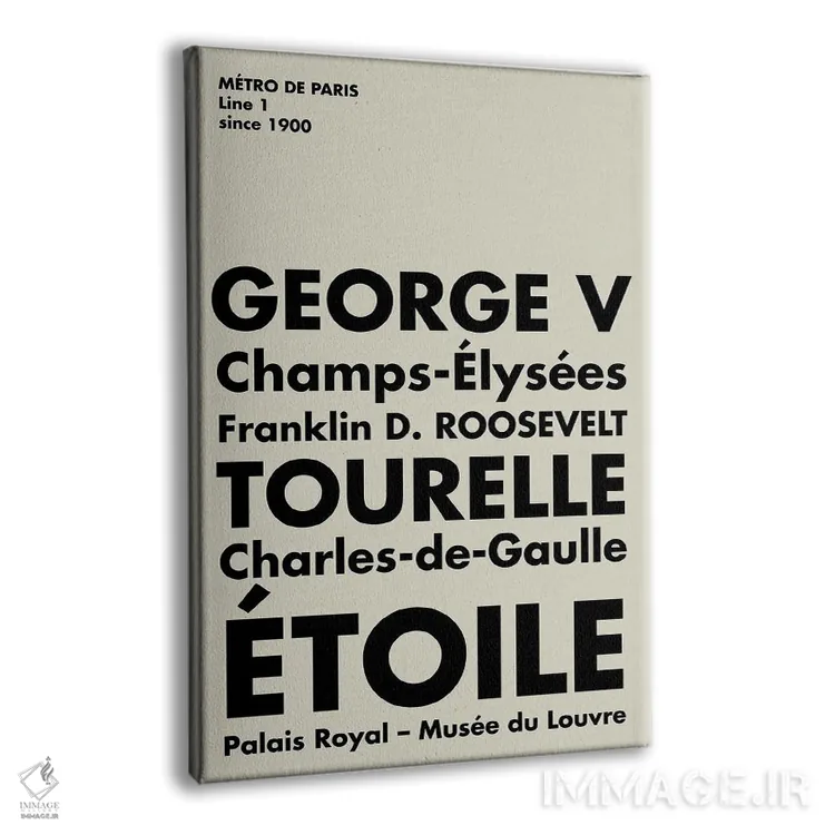 تابلو مدرنی ایستگاه های متروی پاریس اثر نوردیک پرینت استودیو - نمای پرسپکتیو محصول