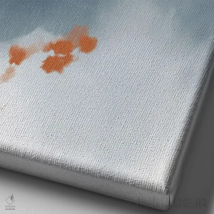 تابلو انتزاعی مطالعه فانتزی آبرنگی ۱ اثر نوردیک پرینت استودیو - نمای نزدیک بافت بوم