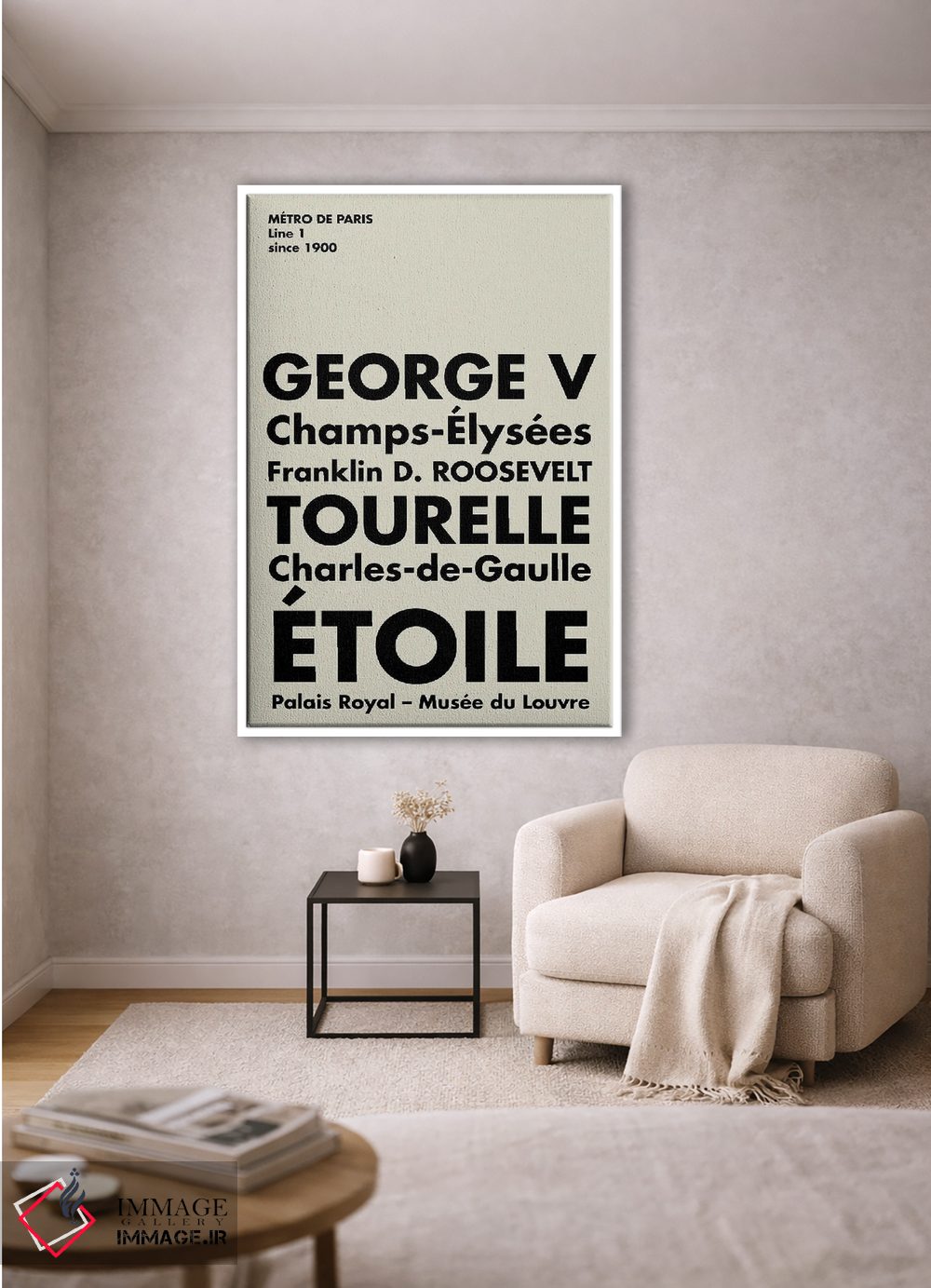 تابلو مدرنی ایستگاه های متروی پاریس اثر نوردیک پرینت استودیو - D1W
