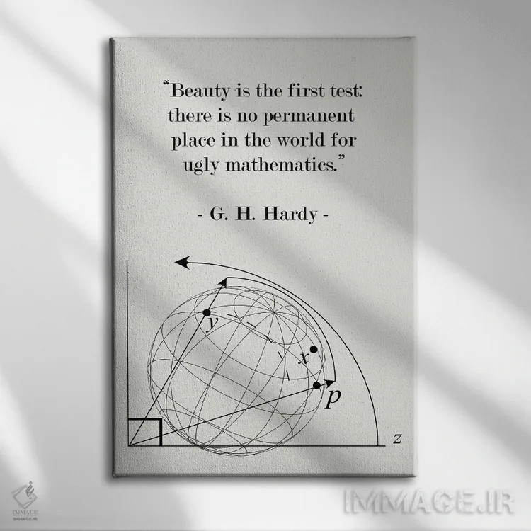تابلو مدرن نقل قول ریاضیاتی جی. اچ. هاردی اثر نوردیک پرینت استودیو - نمای روبهرو روی دیوار