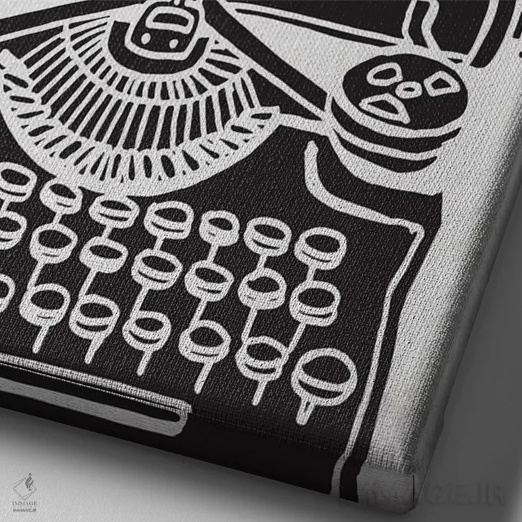 تابلو مدرن نقل قول ارنست همینگوی اثر نوردیک پرینت استودیو - نمای نزدیک بافت بوم