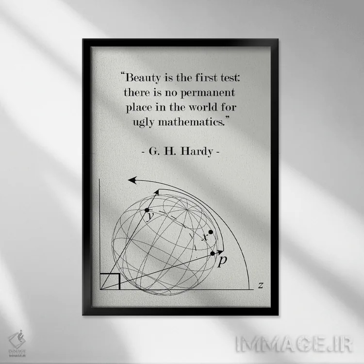 تابلو مدرن نقل قول ریاضیاتی جی. اچ. هاردی اثر نوردیک پرینت استودیو - نمای قابدار مشکی