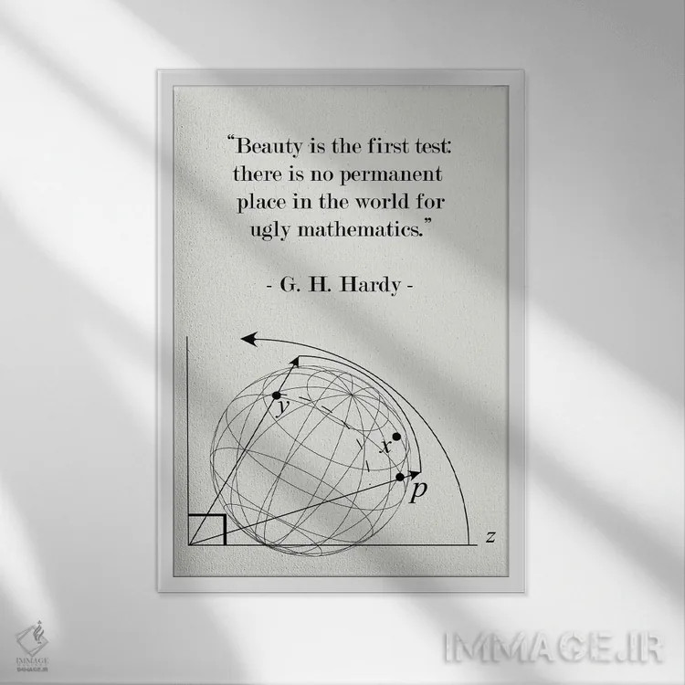 تابلو مدرن نقل قول ریاضیاتی جی. اچ. هاردی اثر نوردیک پرینت استودیو - نمای قابدار سفید