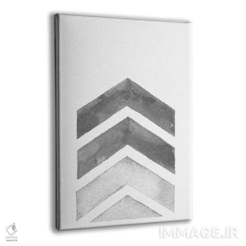 تابلو مینیمال زیگزاگ طوسی آبرنگی اثر نوردیک پرینت استودیو - نمای پرسپکتیو محصول