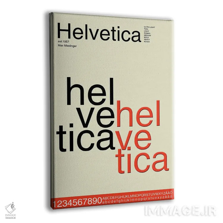 تابلو مدرن طراحی فونت هلوتیکا اثر نوردیک پرینت استودیو - نمای پرسپکتیو محصول