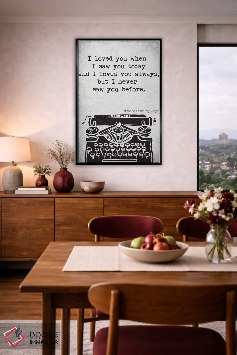 تابلو مدرن نقل قول ارنست همینگوی اثر نوردیک پرینت استودیو - D4B