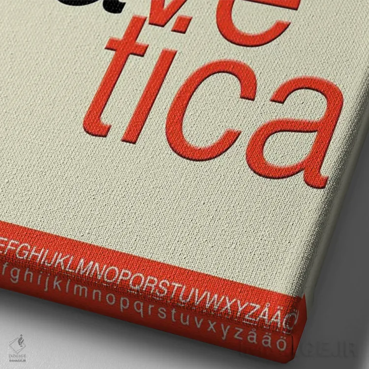 تابلو مدرن طراحی فونت هلوتیکا اثر نوردیک پرینت استودیو - نمای نزدیک بافت بوم