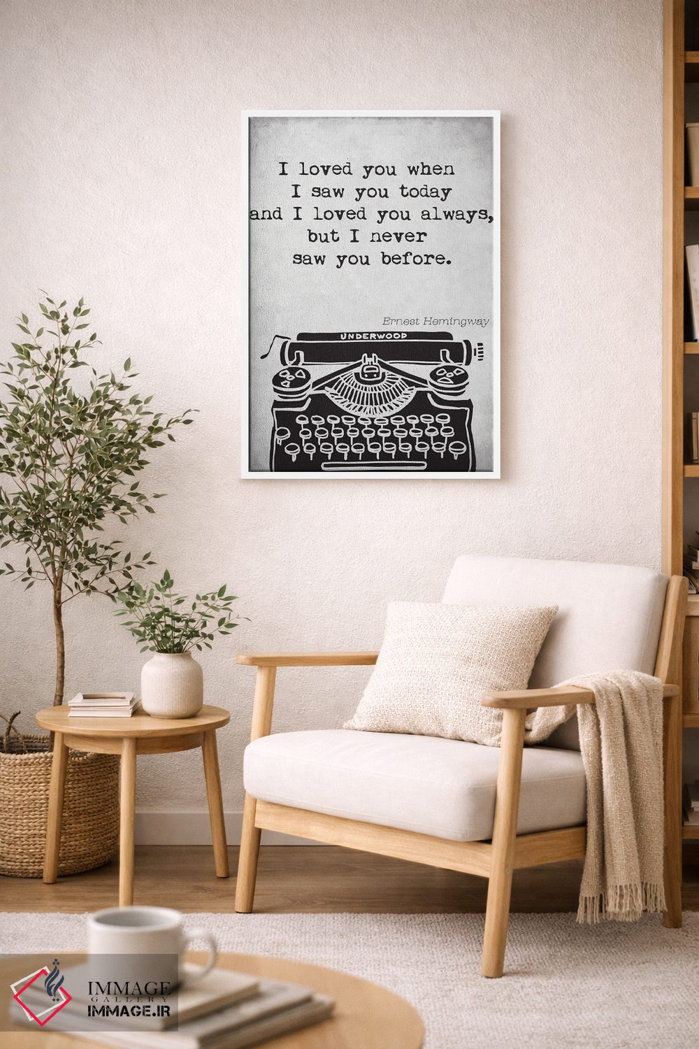 تابلو مدرن نقل قول ارنست همینگوی اثر نوردیک پرینت استودیو - D5W