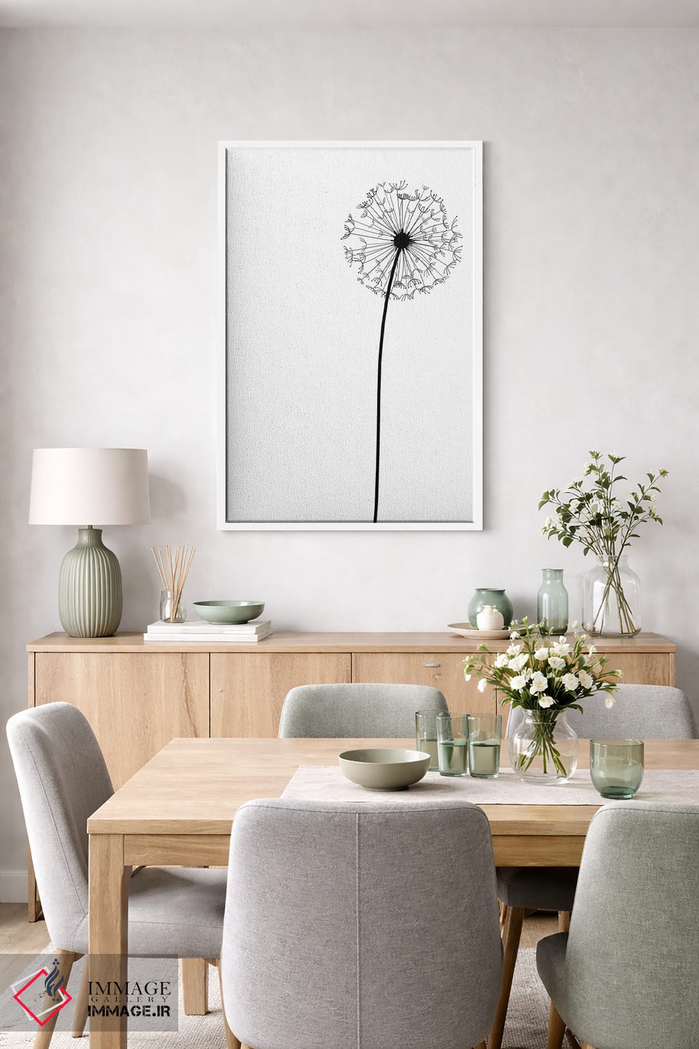 تابلو مینیمال قاصدک مدرن اثر نوردیک پرینت استودیو - D5W