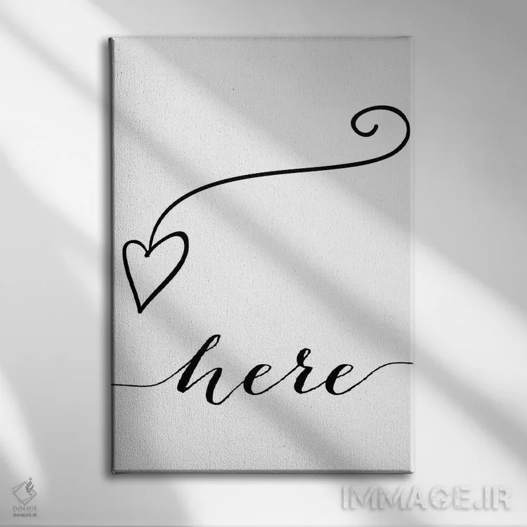 تابلو مدرن اینجا اثر نوردیک پرینت استودیو - نمای روبهرو روی دیوار