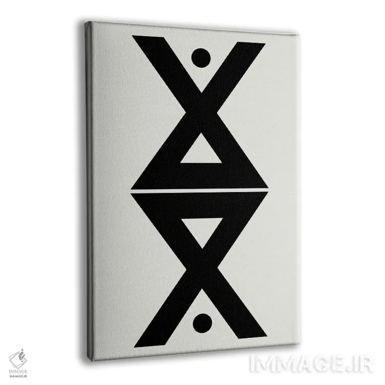 تابلو مینیمال تقارن هندسی انتزاعی اثر نوردیک پرینت استودیو - نمای پرسپکتیو محصول