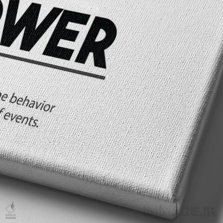 تابلو مینیمال تعریف قدرت اثر نوردیک پرینت استودیو - نمای نزدیک بافت بوم