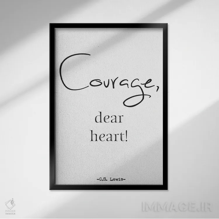 تابلو مدرن Dear Heart!,شجاعت، ای دل! اثر نوردیک پرینت استودیو - نمای قابدار مشکی