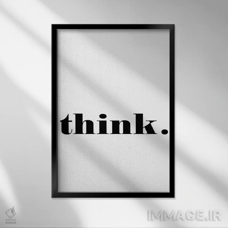 تابلو مدرن فکر کن اثر نوردیک پرینت استودیو - نمای قابدار مشکی