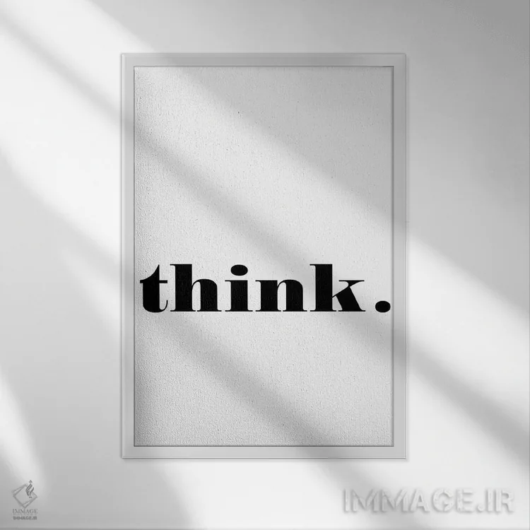 تابلو مدرن فکر کن اثر نوردیک پرینت استودیو - نمای قابدار سفید