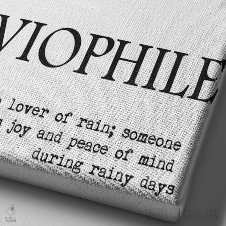 تابلو مینیمال تعریف عاشق باران اثر نوردیک پرینت استودیو - نمای نزدیک بافت بوم