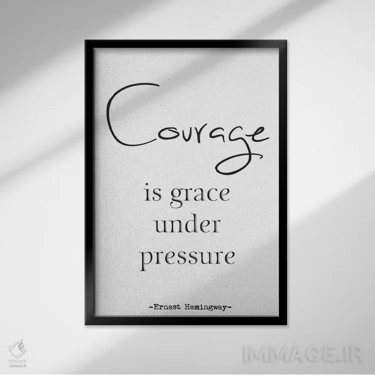 تابلو مدرن شجاعت اثر نوردیک پرینت استودیو - نمای قابدار مشکی