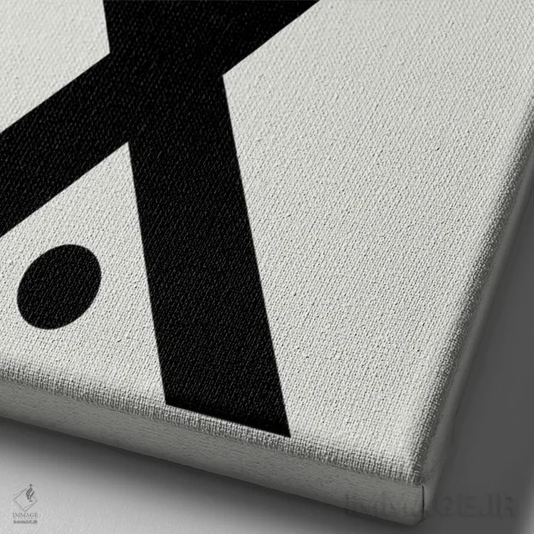 تابلو مینیمال تقارن هندسی انتزاعی اثر نوردیک پرینت استودیو - نمای نزدیک بافت بوم