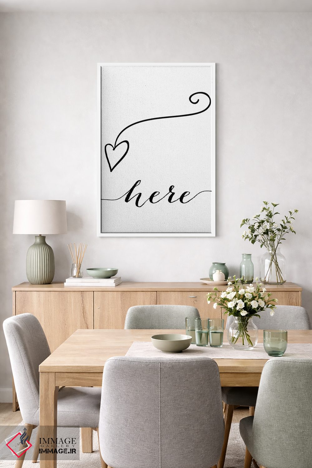 تابلو مدرن اینجا اثر نوردیک پرینت استودیو - D5W