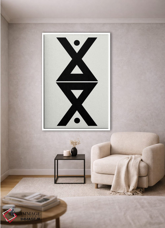 تابلو مینیمال تقارن هندسی انتزاعی اثر نوردیک پرینت استودیو - D1W