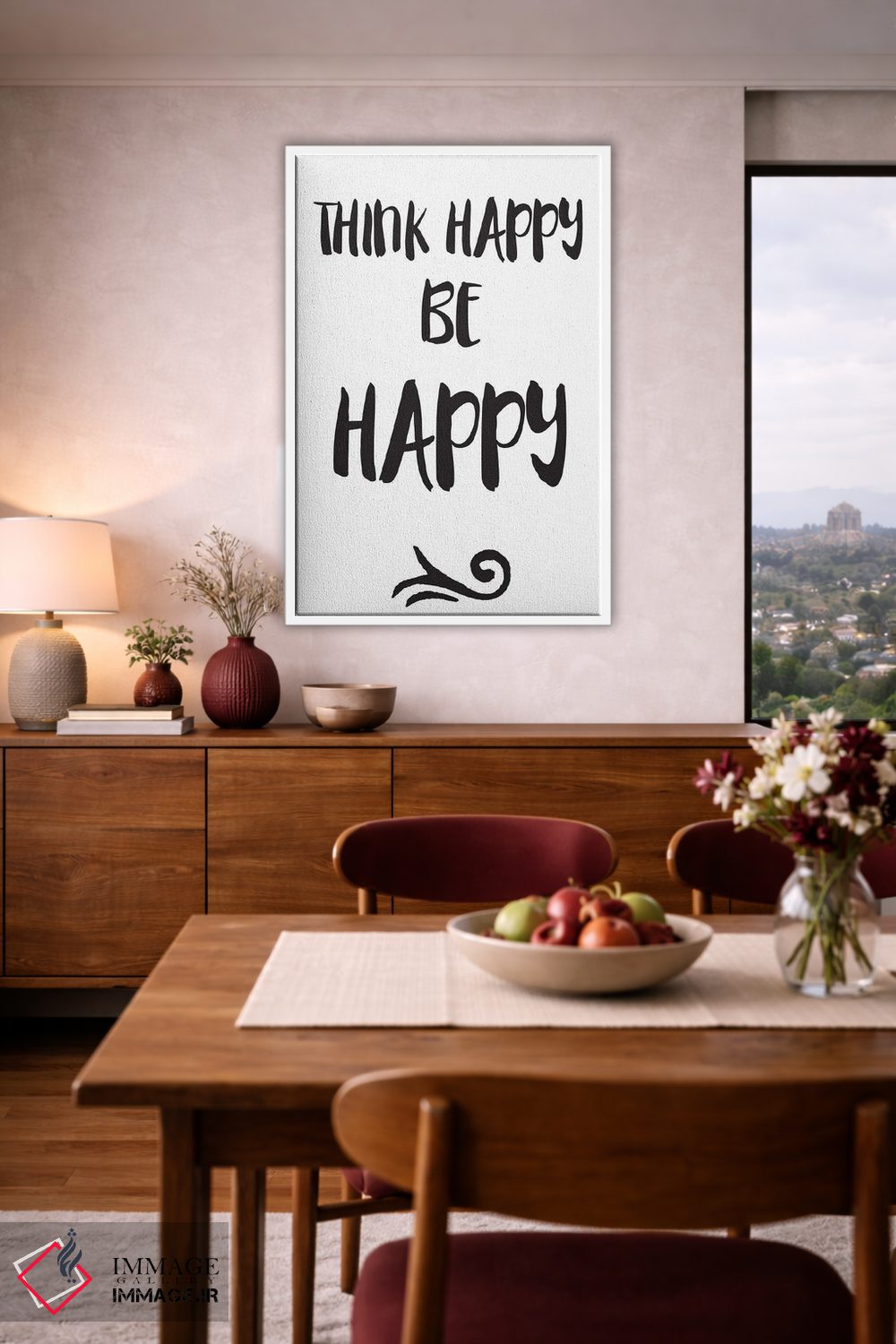 تابلو مدرن Be Happy Inspirational,شاد فکر کن، شاد باش اثر نوردیک پرینت استودیو - D3W