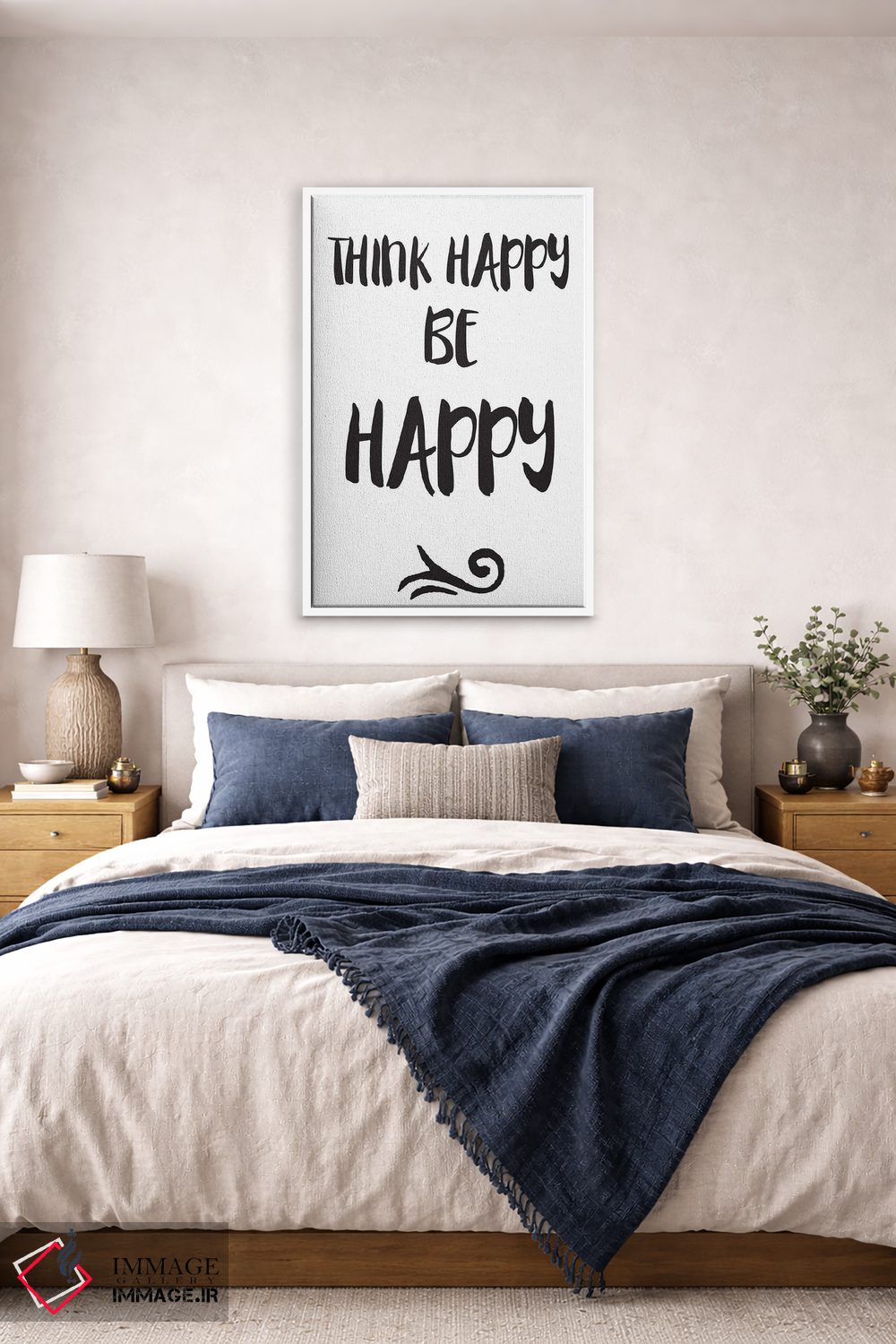 تابلو مدرن Be Happy Inspirational,شاد فکر کن، شاد باش اثر نوردیک پرینت استودیو - D4W