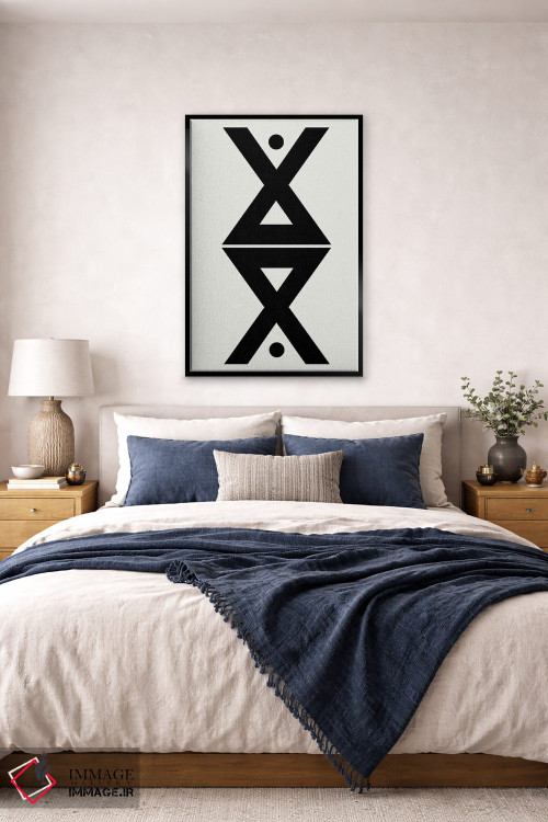 تابلو مینیمال تقارن هندسی انتزاعی اثر نوردیک پرینت استودیو - D6B