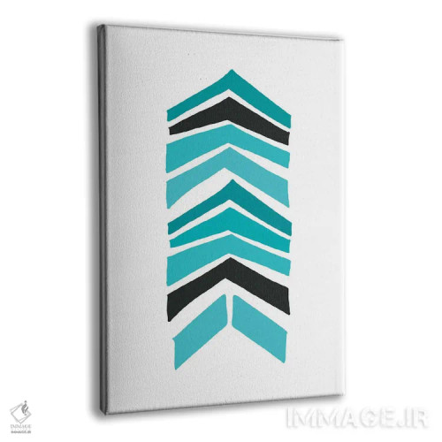 تابلو مینیمال چاپ زیگزاگ رترو فیروزه ای اثر نوردیک پرینت استودیو - نمای پرسپکتیو محصول