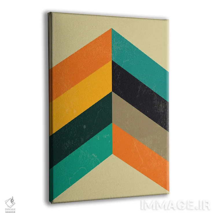 تابلو مینیمال چاپ زیگزاگ میان سده ای اثر نوردیک پرینت استودیو - نمای پرسپکتیو محصول