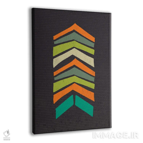 تابلو مینیمال چاپ زیگزاگ رترو با رنگ های میان سده ای اثر نوردیک پرینت استودیو - نمای پرسپکتیو محصول