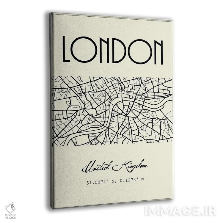 تابلو مدرن نقشه شهر لندن اثر نوردیک پرینت استودیو - نمای پرسپکتیو محصول