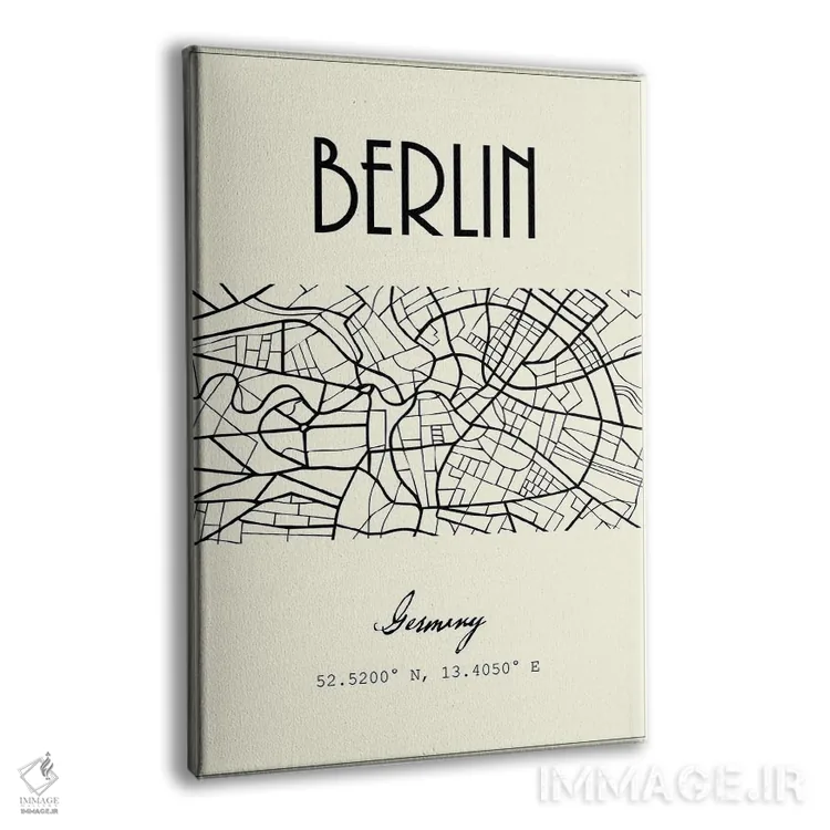 تابلو مدرن نقشه شهر برلین اثر نوردیک پرینت استودیو - نمای پرسپکتیو محصول