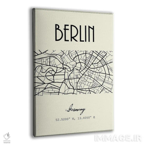 تابلو مدرن نقشه شهر برلین اثر نوردیک پرینت استودیو - نمای پرسپکتیو محصول