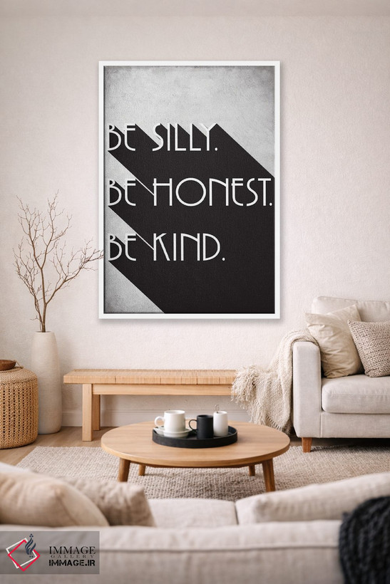 تابلو مینیمال Be Honest, Be Kind,شاد باش، صادق باش، مهربان باش اثر نوردیک پرینت استودیو - D1W