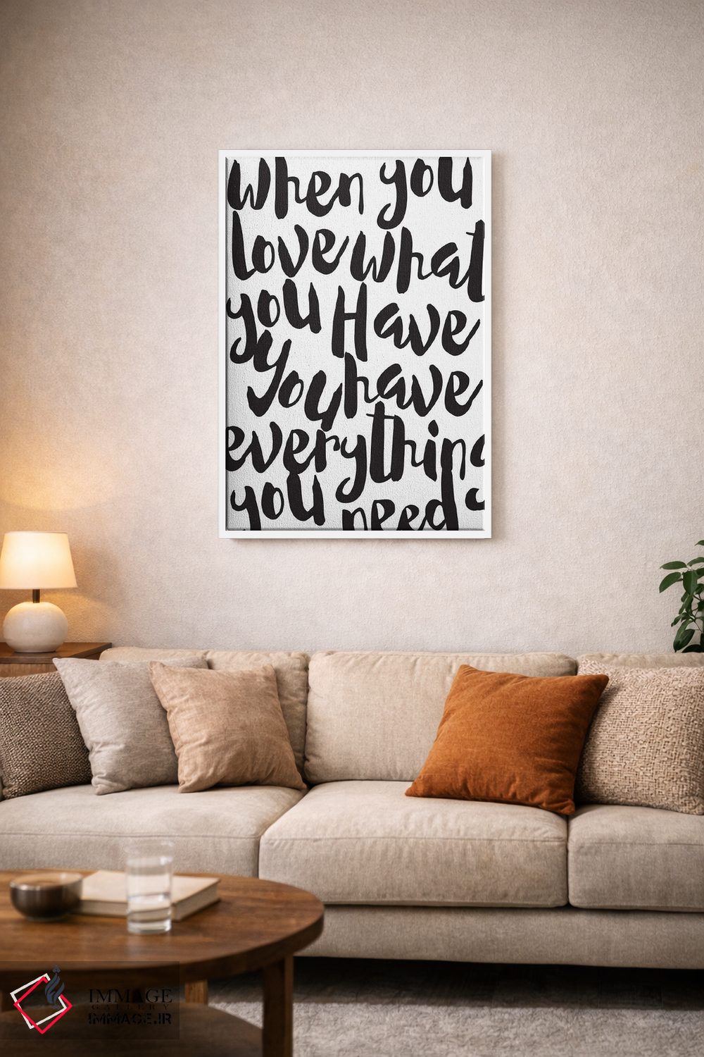 تابلو مدرن آنچه داری را دوست بدار اثر نوردیک پرینت استودیو - D3W