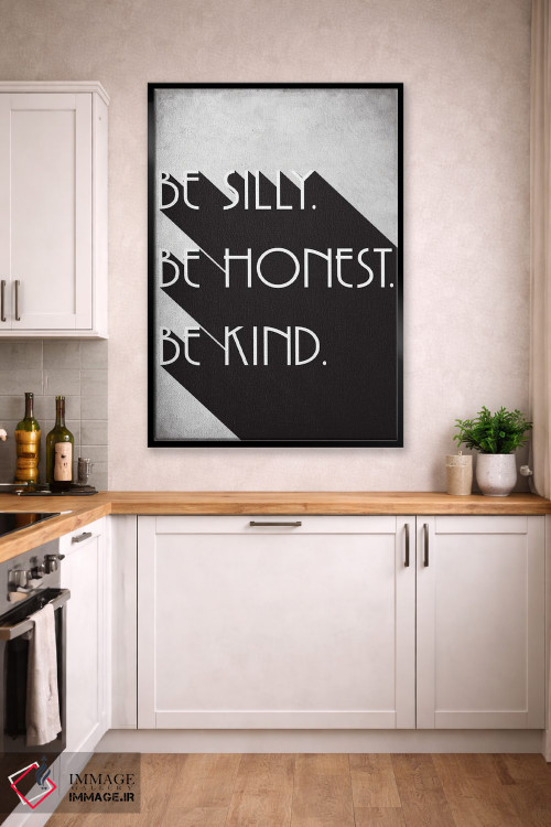 تابلو مینیمال Be Honest, Be Kind,شاد باش، صادق باش، مهربان باش اثر نوردیک پرینت استودیو - D2B