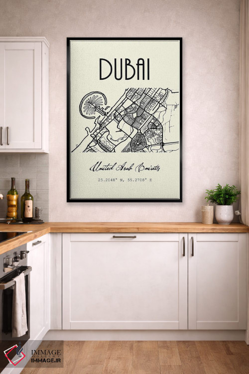 تابلو مدرن نقشه شهر دبی اثر نوردیک پرینت استودیو - D4B