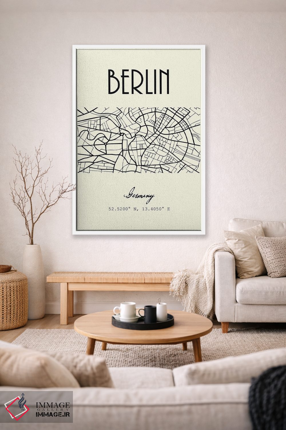تابلو مدرن نقشه شهر برلین اثر نوردیک پرینت استودیو - D1W