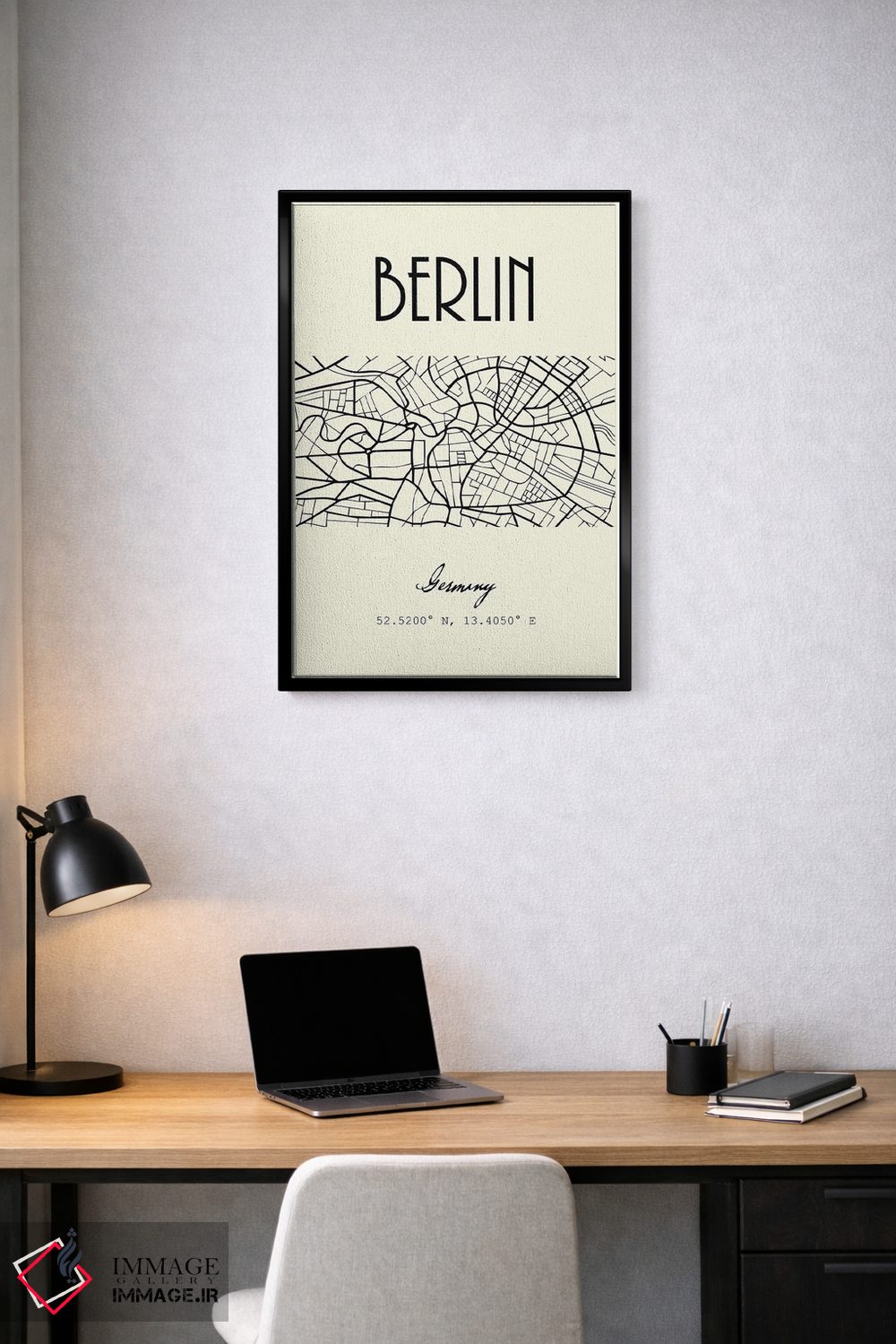 تابلو مدرن نقشه شهر برلین اثر نوردیک پرینت استودیو - D3B