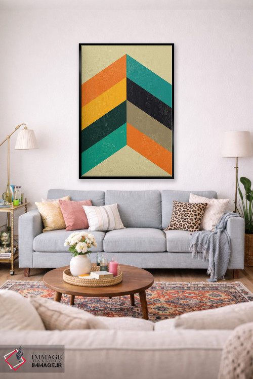 تابلو مینیمال چاپ زیگزاگ میان سده ای اثر نوردیک پرینت استودیو - D1B