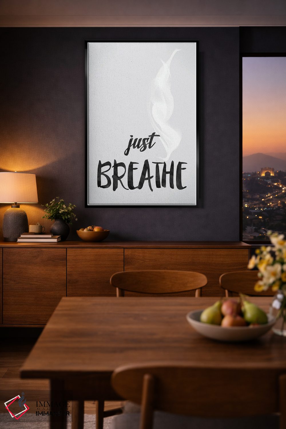 تابلو مینیمال فقط نفس بکش اثر نوردیک پرینت استودیو - D2B