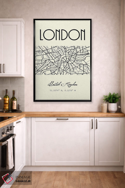 تابلو مدرن نقشه شهر لندن اثر نوردیک پرینت استودیو - D2B