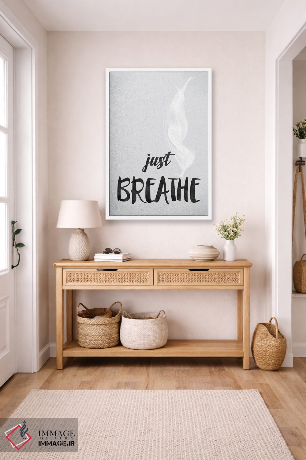 تابلو مینیمال فقط نفس بکش اثر نوردیک پرینت استودیو - D4W