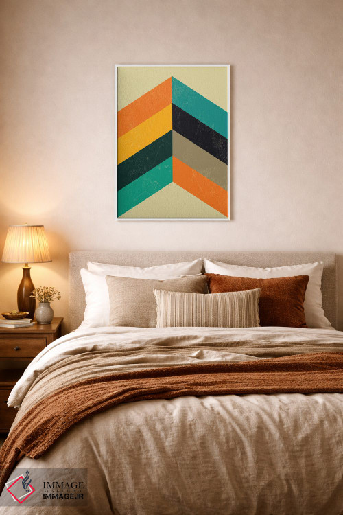 تابلو مینیمال چاپ زیگزاگ میان سده ای اثر نوردیک پرینت استودیو - D5W
