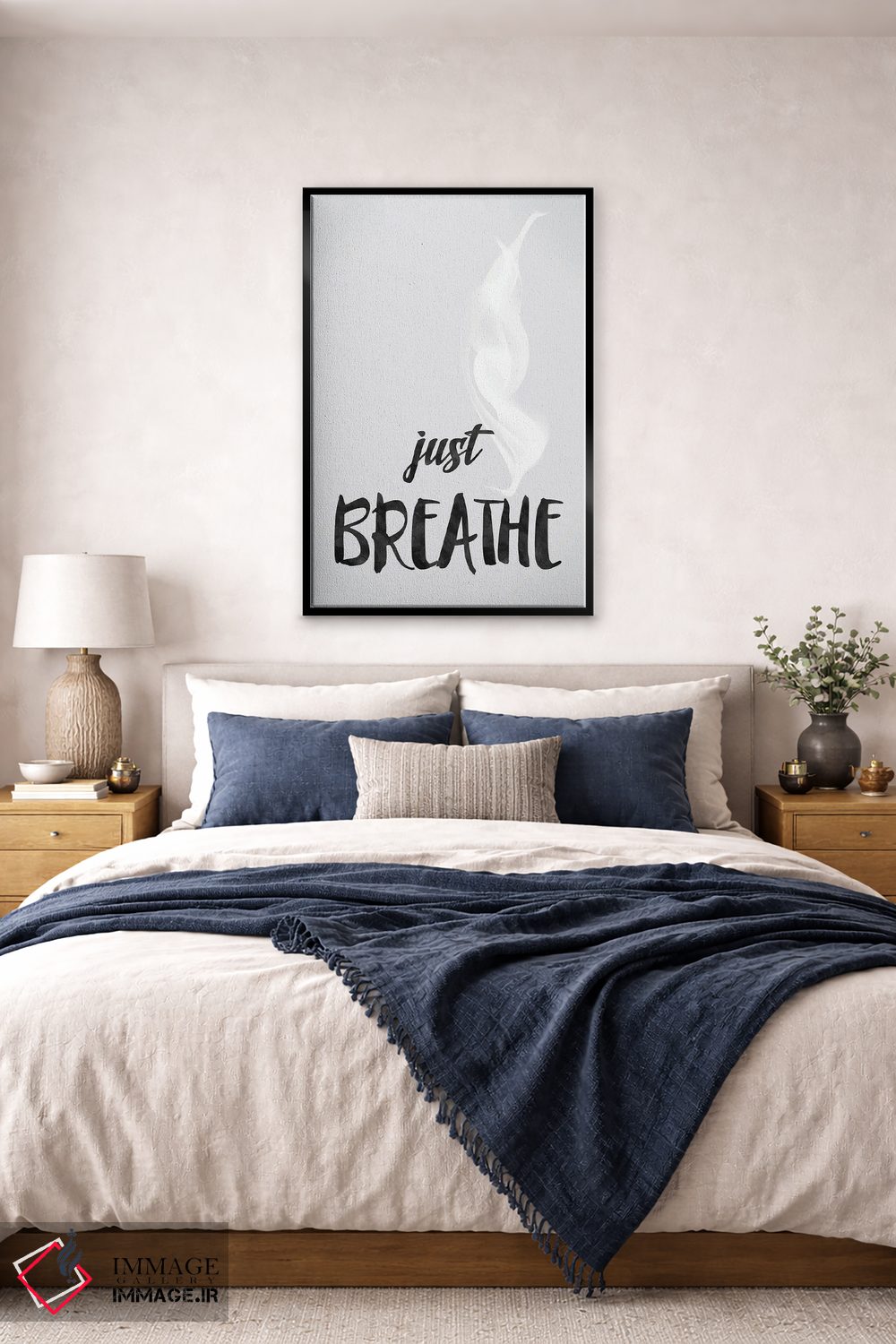 تابلو مینیمال فقط نفس بکش اثر نوردیک پرینت استودیو - D6B