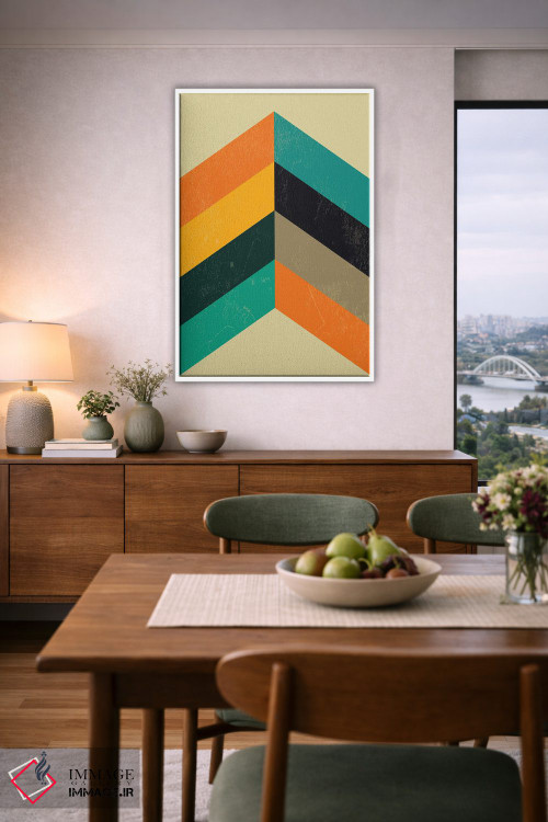 تابلو مینیمال چاپ زیگزاگ میان سده ای اثر نوردیک پرینت استودیو - D6W